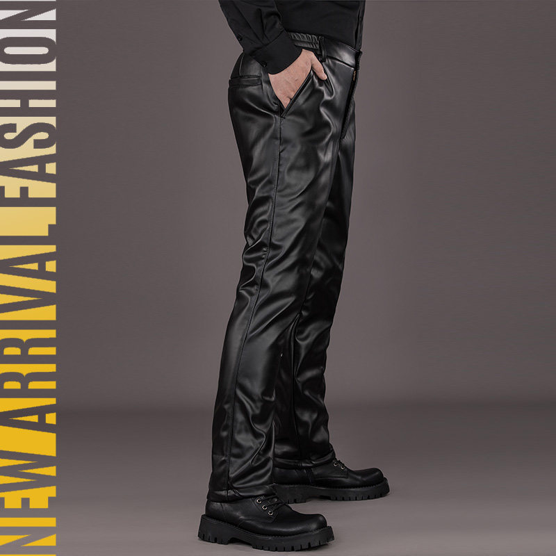 秋冬内胆皮裤加绒加厚高腰棉裤修身摩托车骑行裤代驾保暖直筒裤男,男装,皮裤,淘宝优惠券,粉丝福利购,淘宝优惠卷
