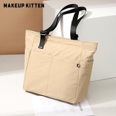 MAKEUP KITTEN2025秋冬新款尼龙布托特包大容量旅行单肩包手提包