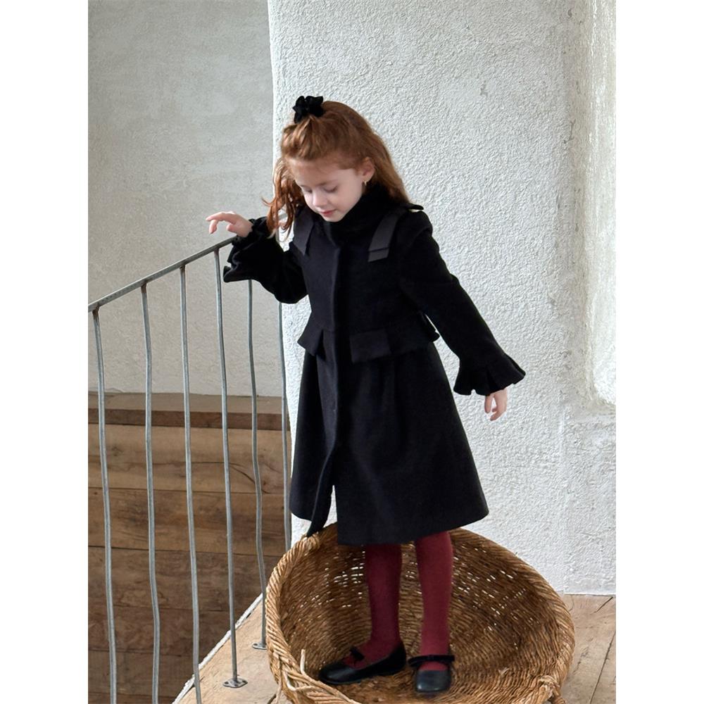 女童外套2025秋季新款高级感女宝宝洋气毛呢上衣儿童衣服秋天