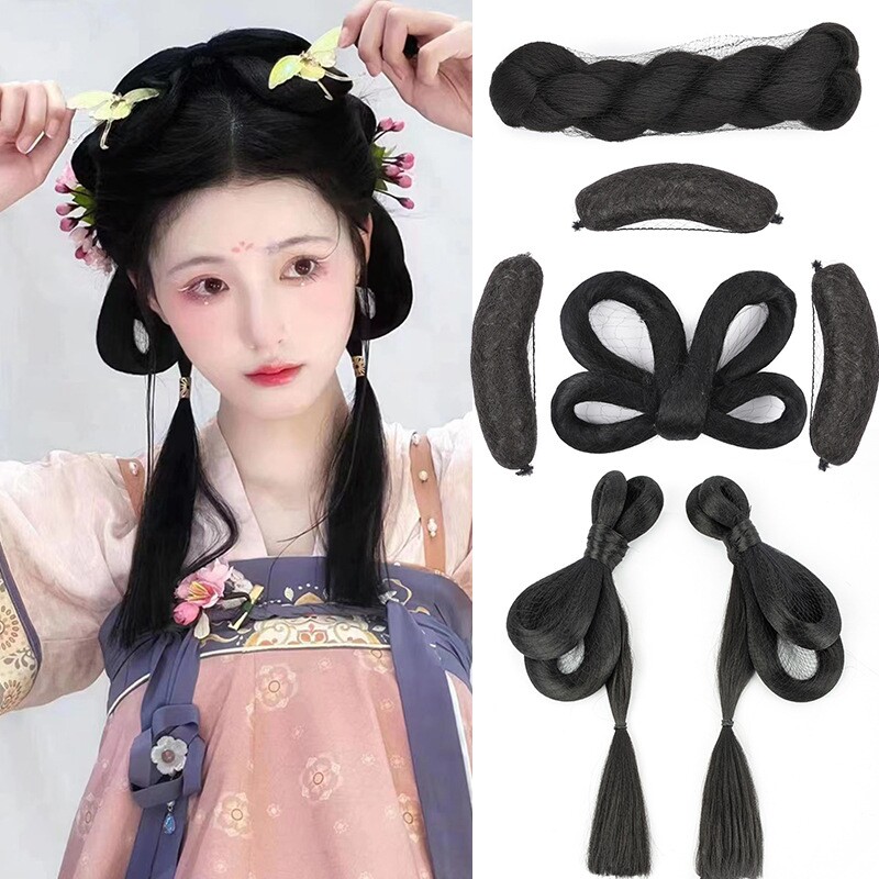 俏韵汉服假发一体式古风假发包盘发古装发髻垫发包唐朝发髻假发女