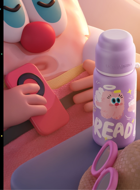 UOOHA涂鸦保温杯男大容量儿童水杯女生高颜值保冷杯子上学礼物