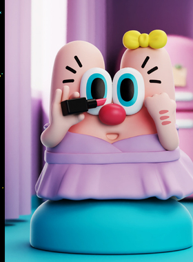 UOOHA美妆博主系列盲盒新款潮玩手办娃娃公仔儿童礼物保温杯配件