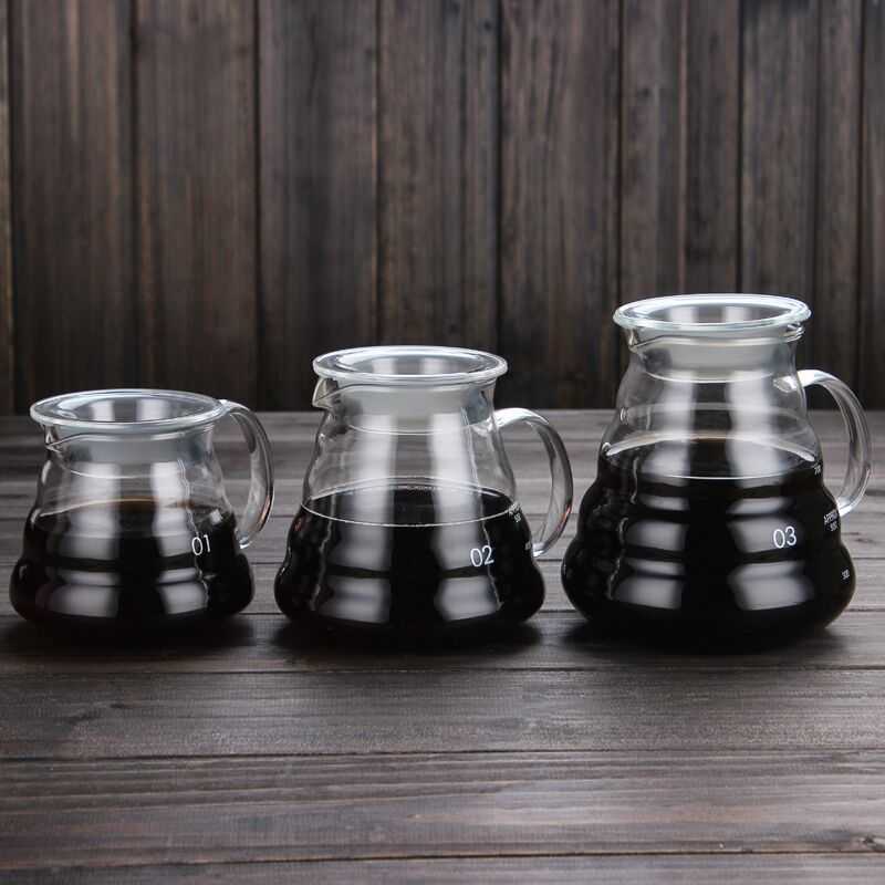 简约云朵壶分享花茶咖啡壶高硼硅玻璃手冲分享器具滴漏滴滤式下壶