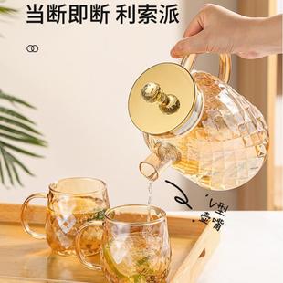 果办室高公硼硅玻璃大容量凉水钻壶家用待客石汁凉白87687开水壶