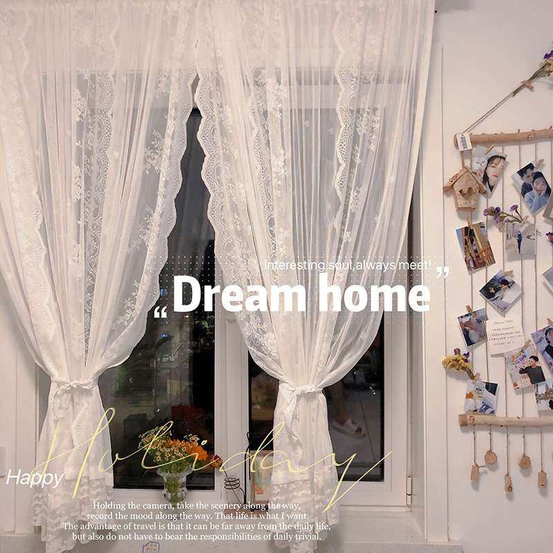 法式浪漫蕾丝花边小窗户纱帘窗飘布门帘卧室厨房纱遮挡隔断面料,居家布艺,窗纱,淘宝优惠券,粉丝福利购,淘宝优惠卷