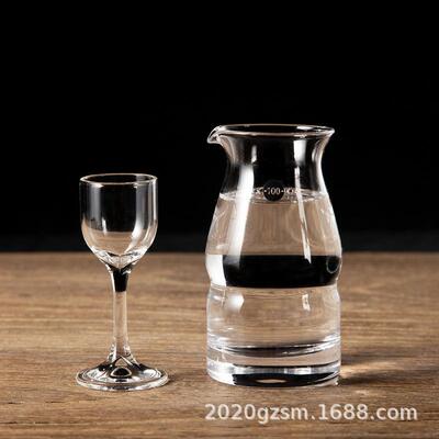 二两分酒器家用白酒杯套装具商用一酒壶一杯号一wld099口小高脚杯