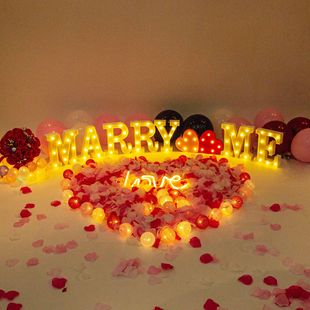 婚房布置装饰灯生日七夕LED灯气氛字母求婚造型汉道具示爱渲染