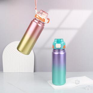 810值塑杯户外健身直高饮 大容量运动变色水杯男女学渐生料颜8108