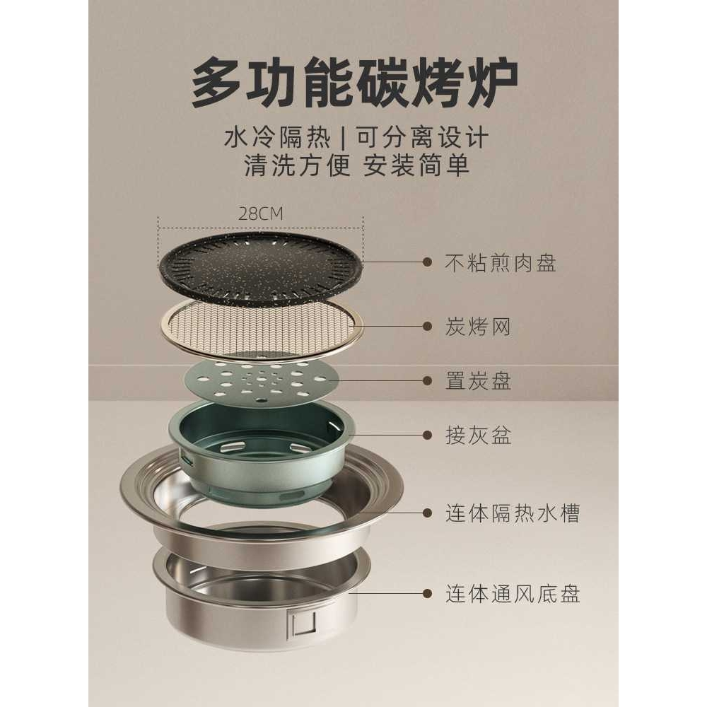 xyt围炉煮茶家用室内烧烤桌户外折叠野餐炭烤肉桌木碳火炉架庭院