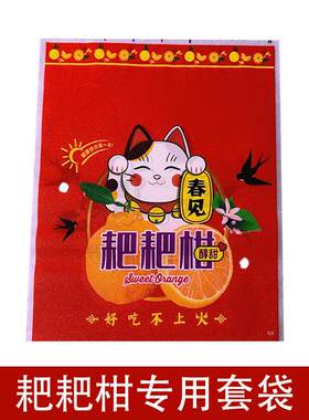 新款爆塑汁见春耙柑外包装一次性袋水果店磨砂料袋礼耙品套春OOA