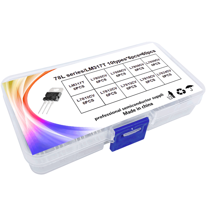 60个LM317T/L7805/06/08/09/10/12/15/18/24CV三端稳压集成块套装
