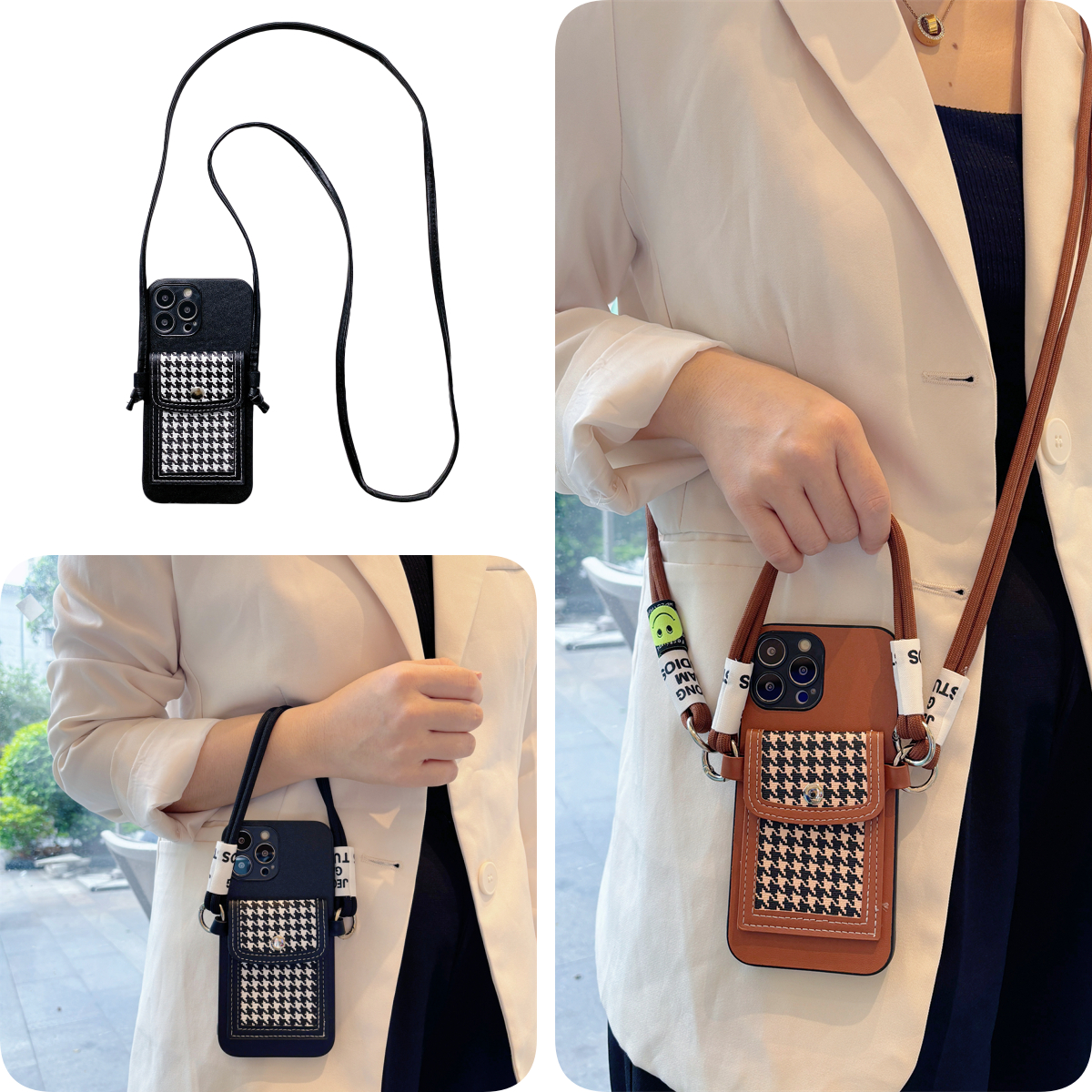 女款全包硅胶软壳时尚斜挎防摔