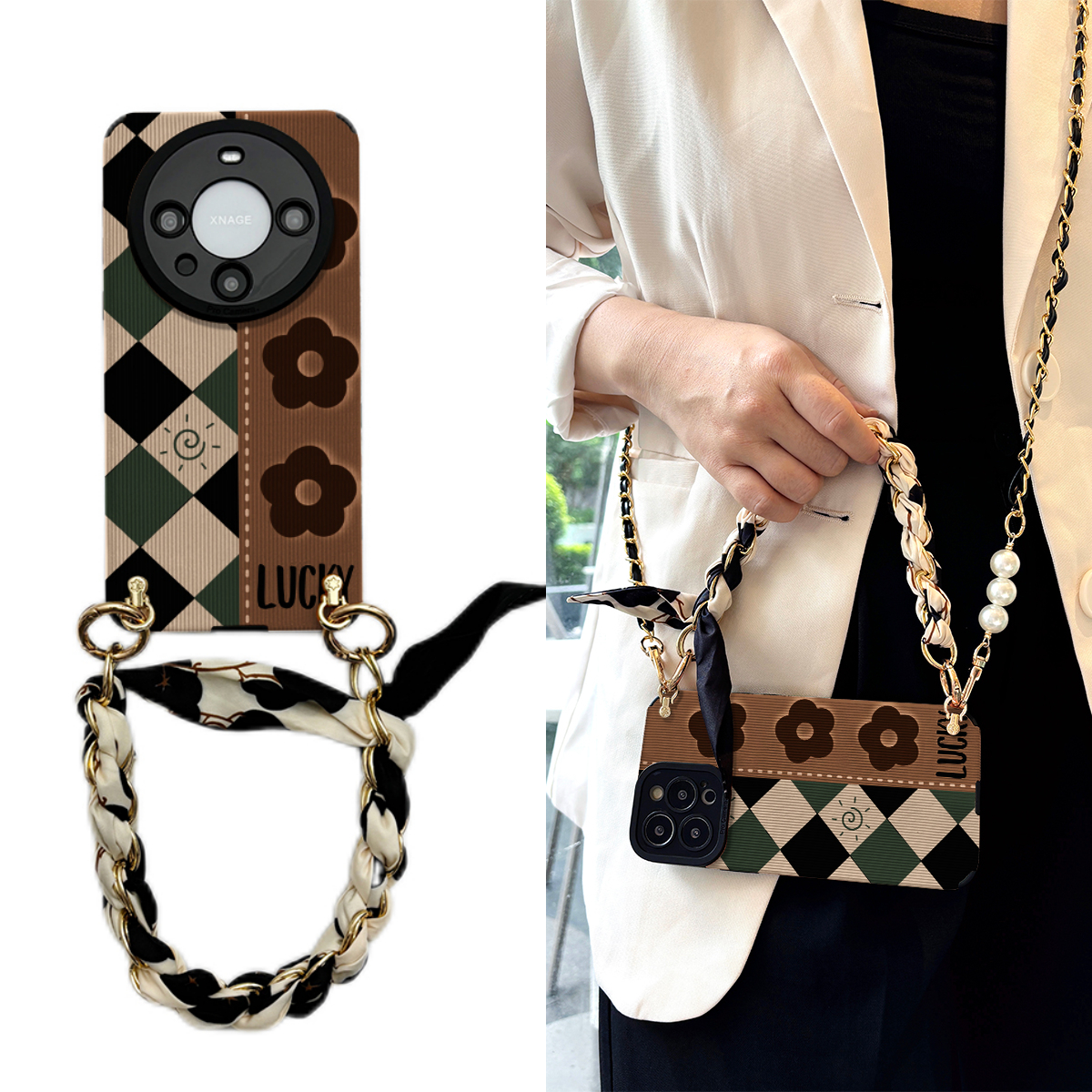 女款全包硅胶软壳时尚斜挎防摔