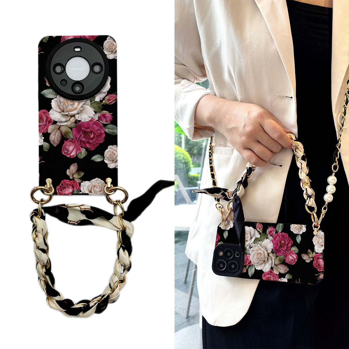 女款全包硅胶软壳时尚斜挎防摔