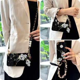 oppo斜挎reno13pro手机壳 plus s新e款 花朵f丝巾find适r用k硅x胶11软0壳9全8包7防6摔5标4准3梦2境1女g