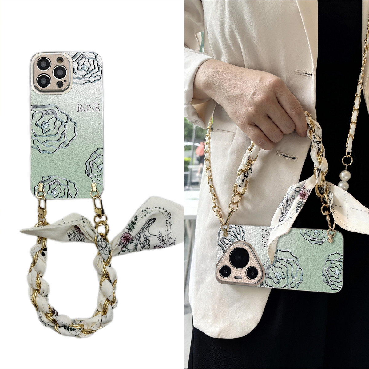 女款全包硅胶软壳时尚斜挎防摔