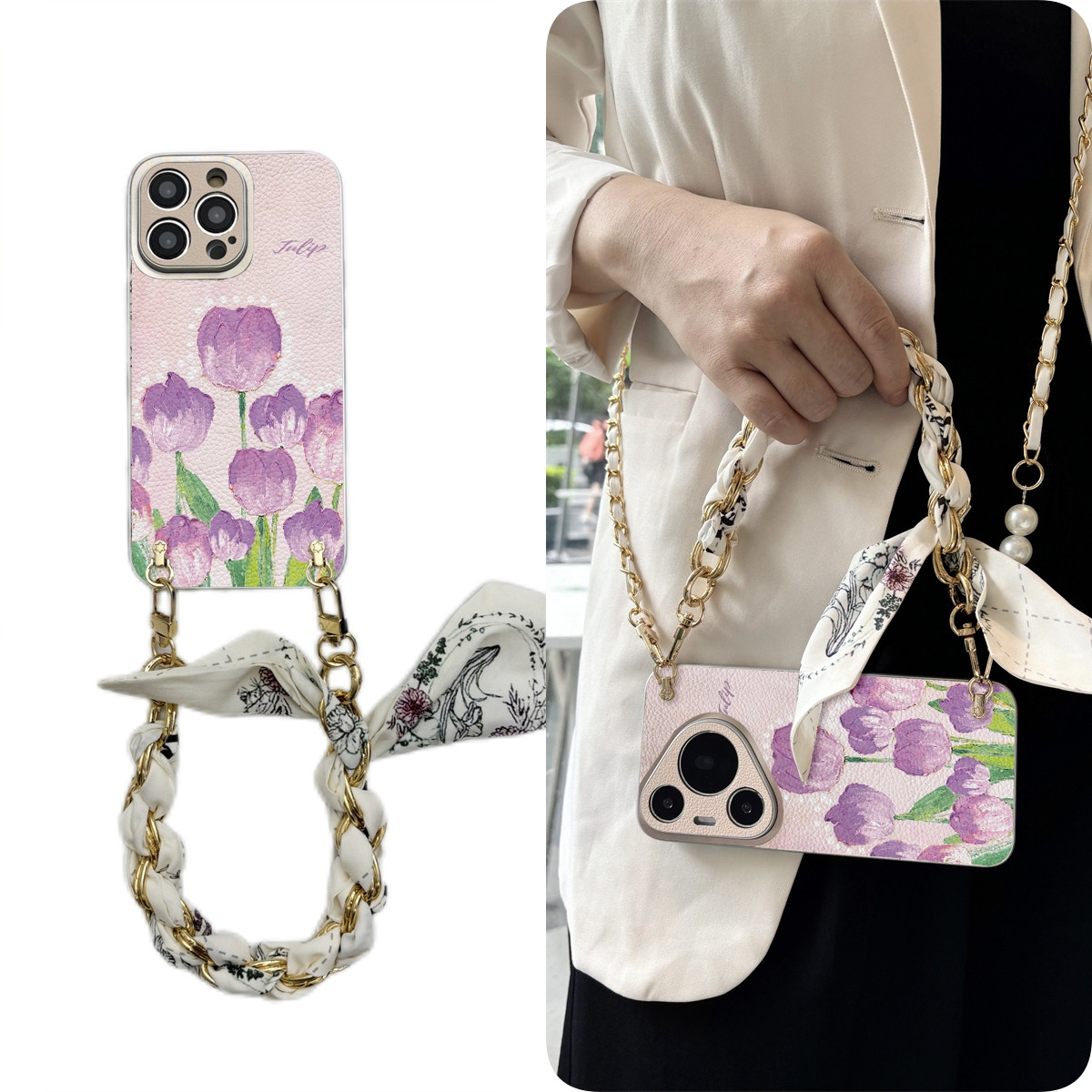 女款全包硅胶软壳时尚斜挎防摔