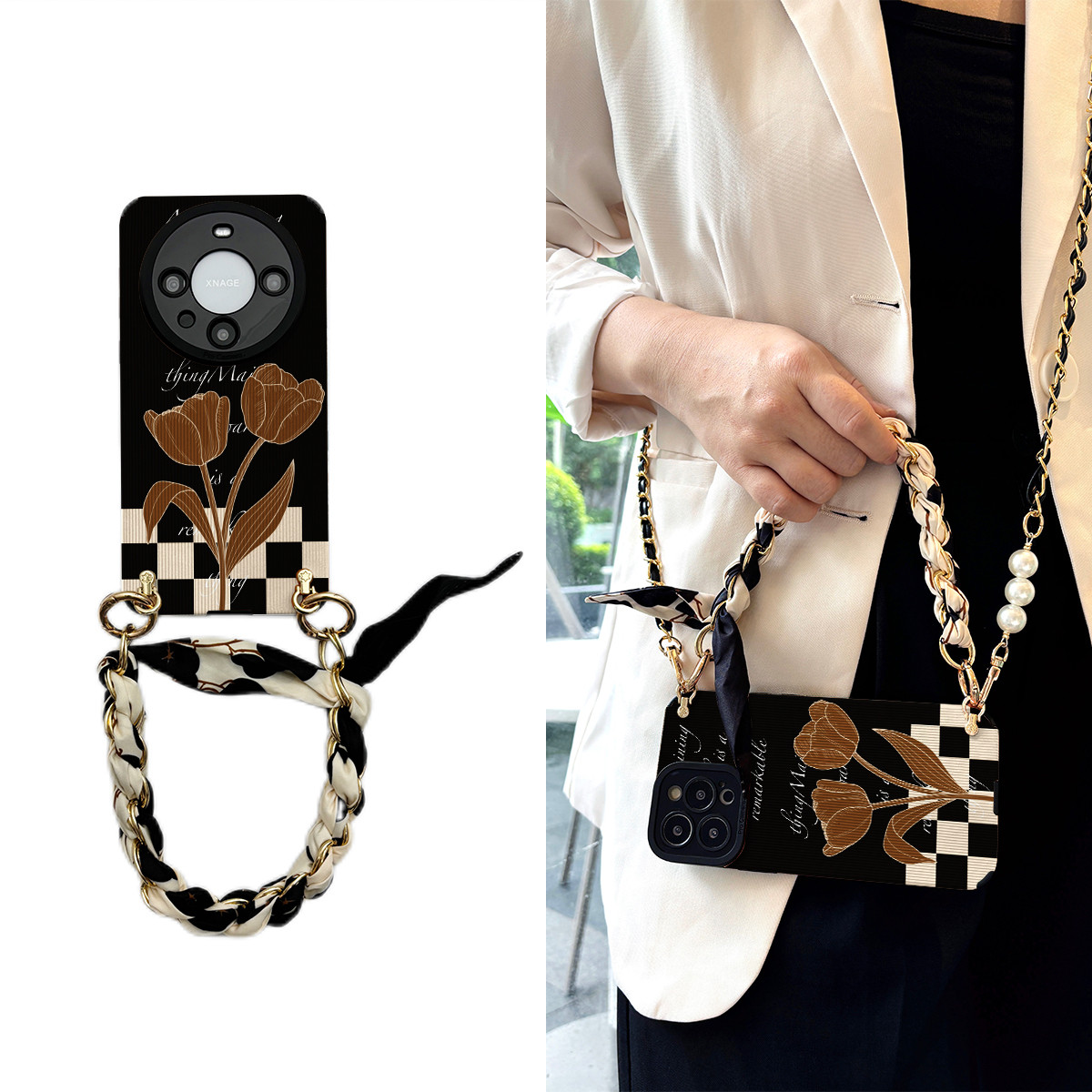 女款全包硅胶软壳时尚斜挎防摔