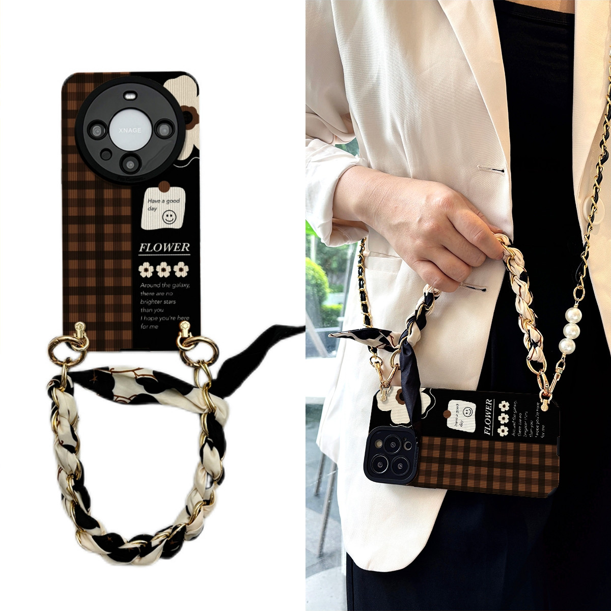 女款全包硅胶软壳时尚斜挎防摔