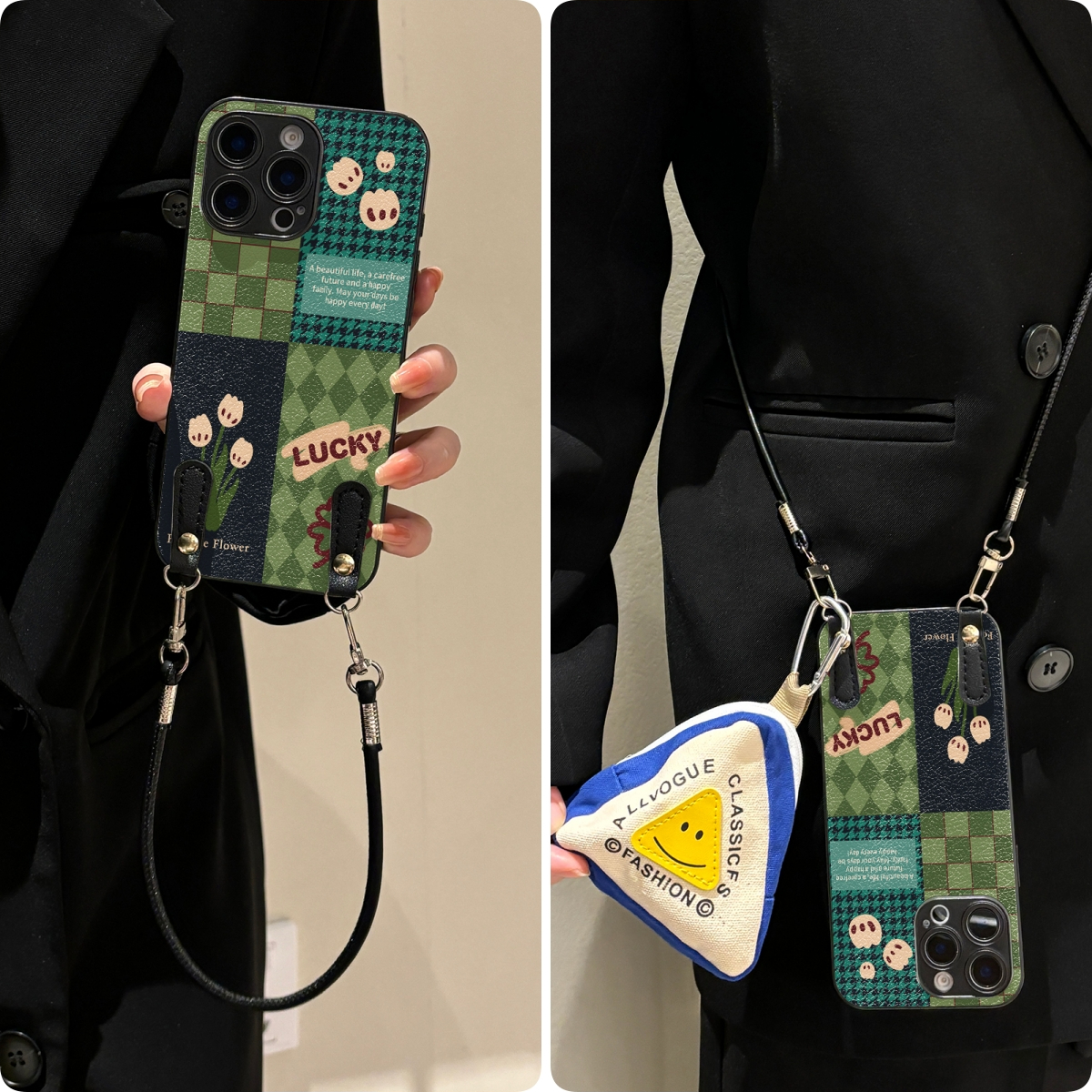 女款全包硅胶软壳时尚斜挎防摔