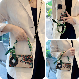 荣耀300pro斜挎200手机壳magic6丝巾plus油画花play7适+用100华为8青9春z享0/5/x/3全e包v防i摔g/4/2畅s玩v