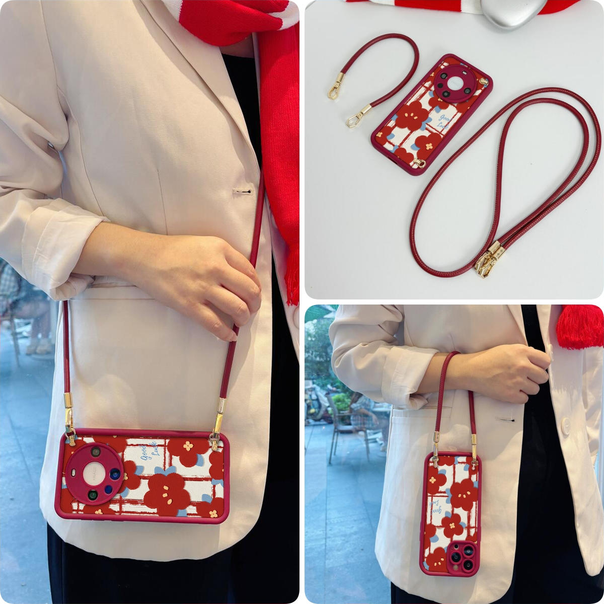 女款全包硅胶软壳时尚斜挎防摔