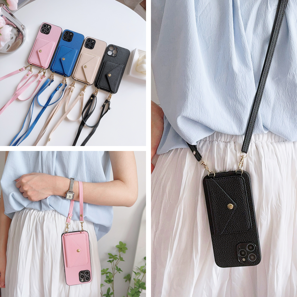 女款全包硅胶软壳时尚斜挎防摔