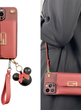 酒红零钱包华为pura70斜挎手机壳mate60pro+适用nova12硅胶9防8摔7女6新5款4高3级11感2奢1华0全g包s超e薄p