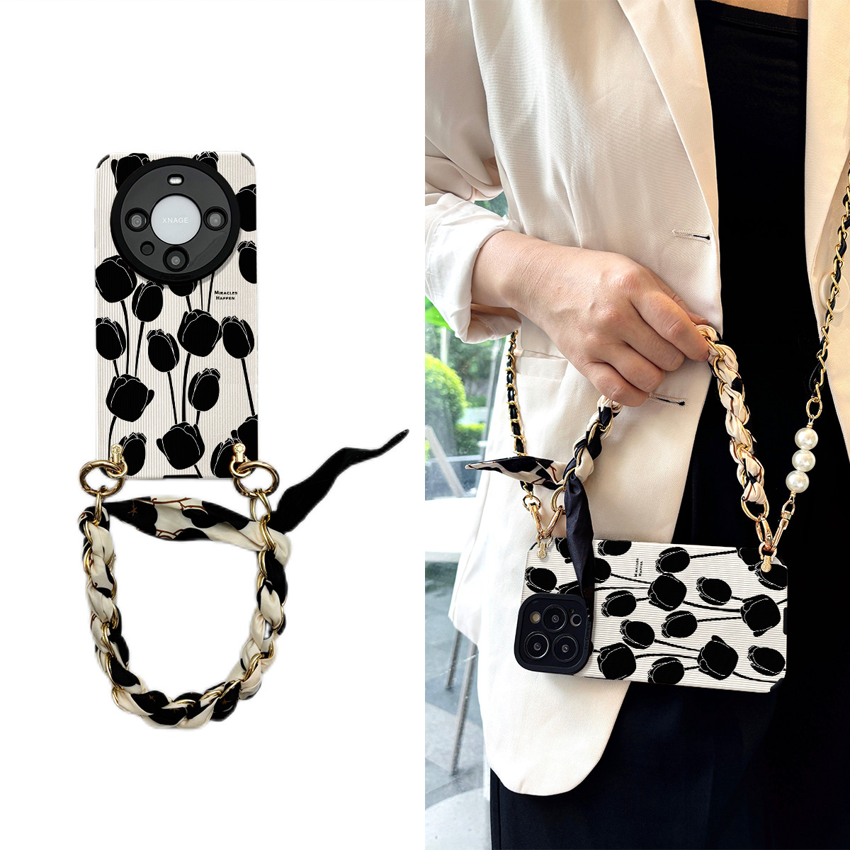 女款全包硅胶软壳时尚斜挎防摔