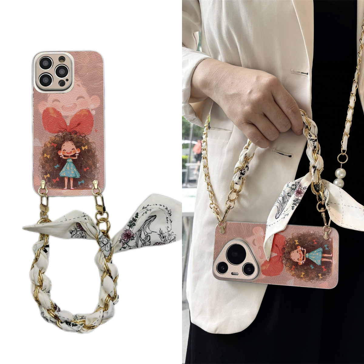 女款全包硅胶软壳时尚斜挎防摔