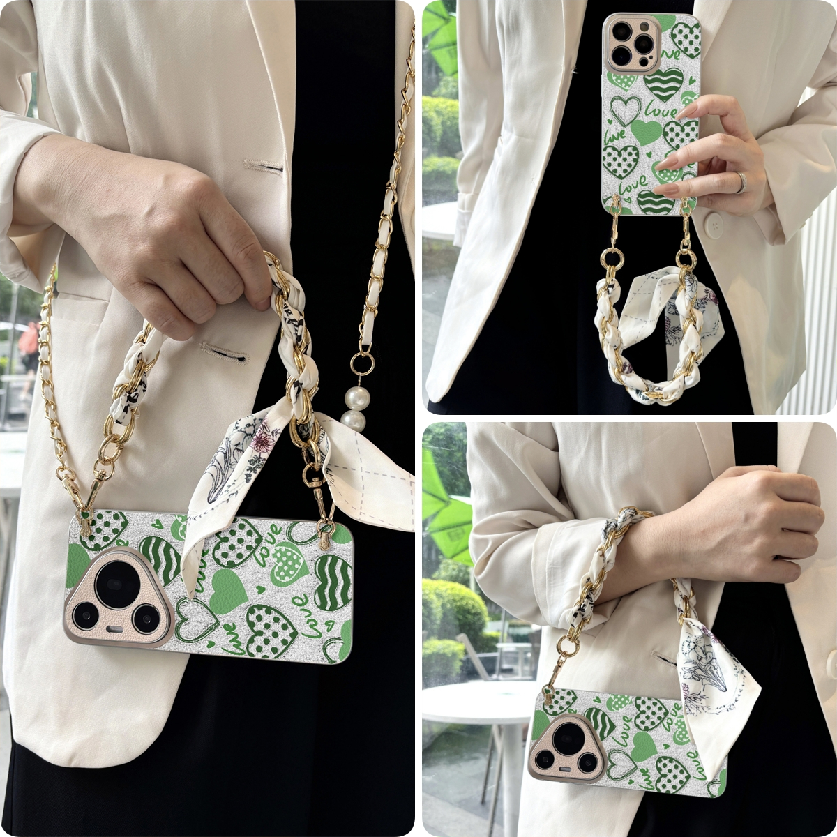 女款全包硅胶软壳时尚斜挎防摔