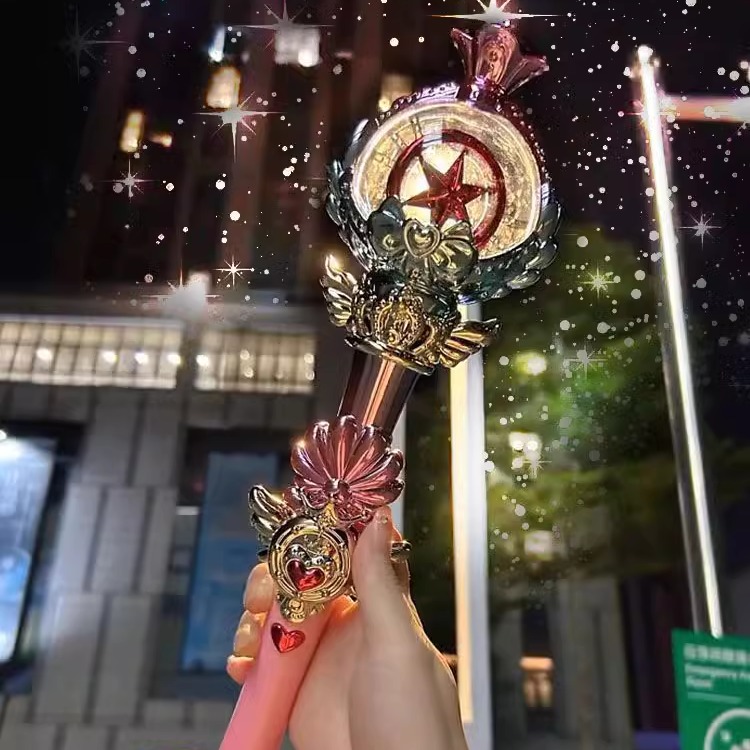 仙女棒公主大号魔法棒发光带音乐旋转小魔仙变女孩生日送礼物玩具