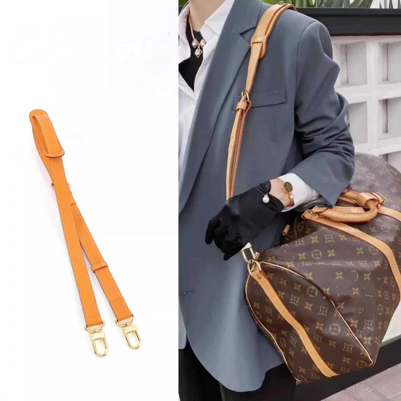 适用于lv45旅行包肩带keepall50 60行李袋植鞣革斜挎包带替换配件