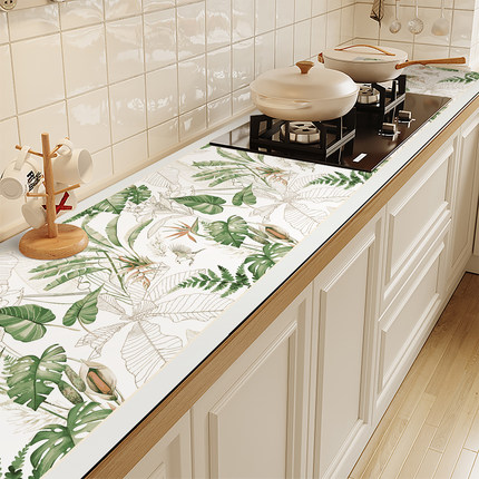 厨房灶台垫子专业台面保护垫防油防水免洗耐高温PVC桌布橱柜耐脏