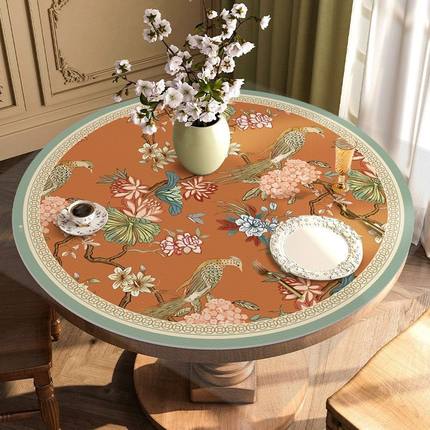 美式圆形桌垫免洗耐脏防水防油餐桌垫家用茶几桌布耐高温桌面垫子