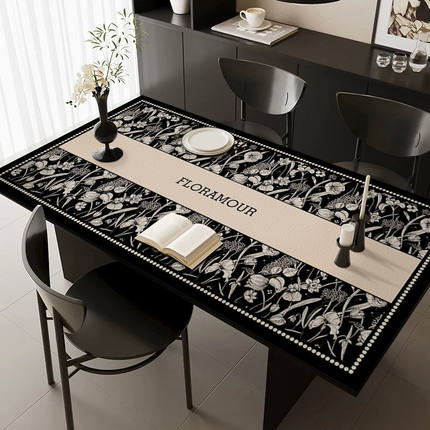 美式餐桌垫家用防水防油免洗好打理桌布长方形防烫高级感茶几垫