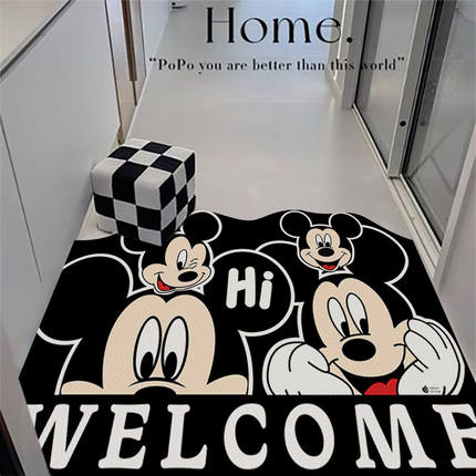 米奇入户门地垫家用进门门口脚垫玄关可裁剪耐脏耐磨防滑进门垫子