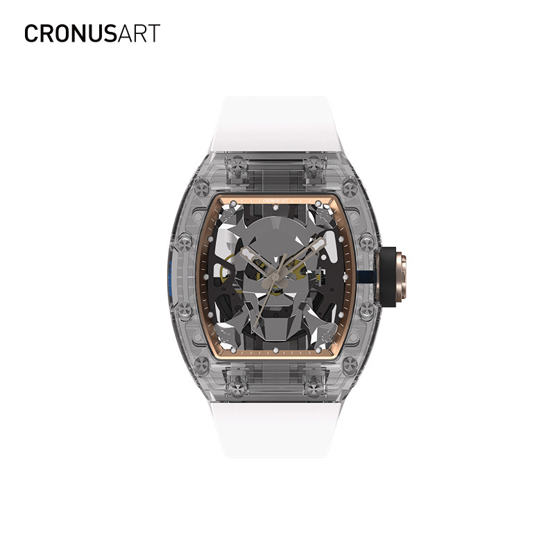 CRONUSART克洛斯蓝宝石系列骷髅潮流时尚机械腕表男士手表
