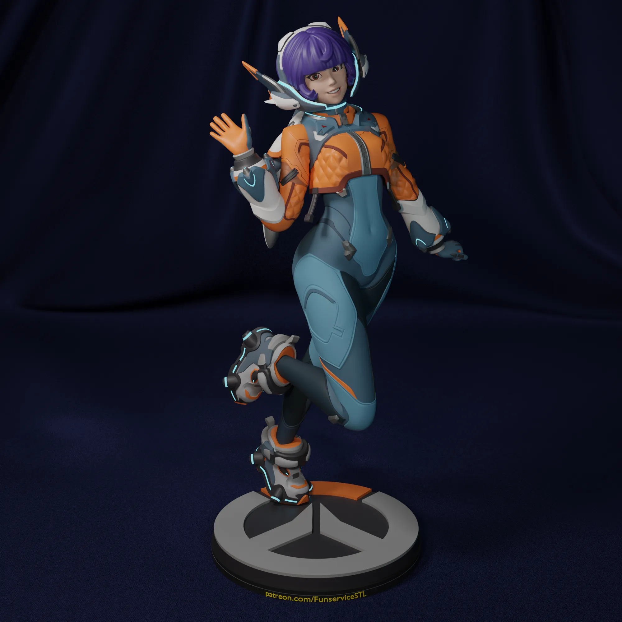 守望先锋天使手办模型动漫游戏抢2D/3D绘图