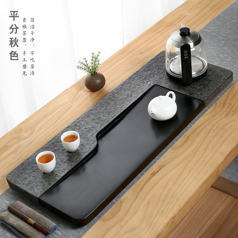 茶具天然乌金石茶盘全自动上水茶台烧水壶一体办公泡茶桌茶海家用