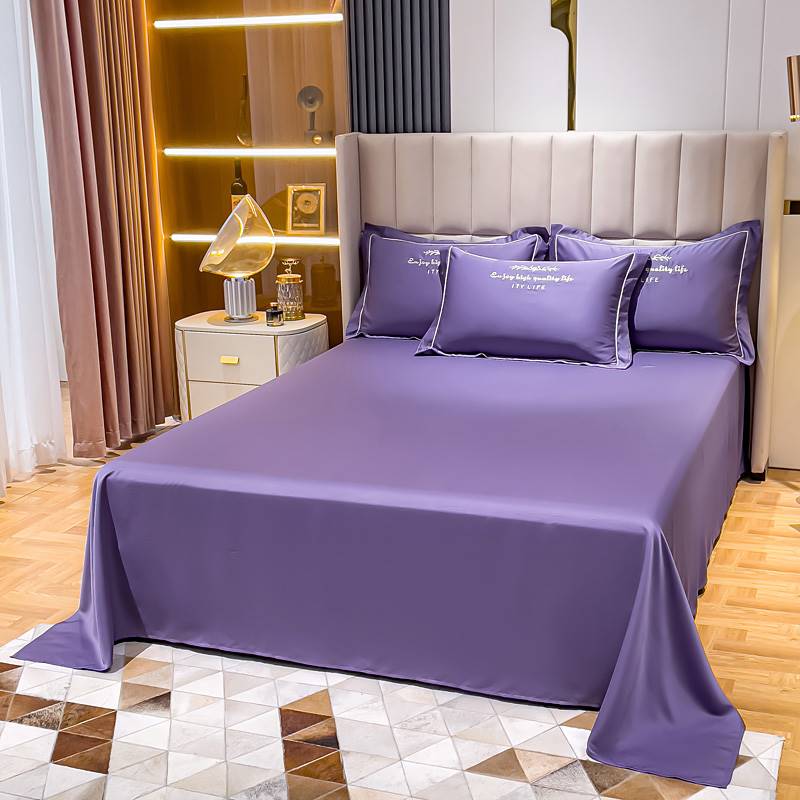 天丝床单床笠单件水洗真丝纯色简约丝滑裸睡冰丝双人1.5/1.8m双人