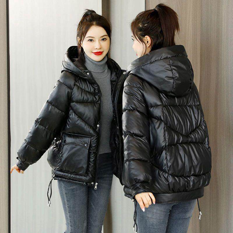别致年新款冬季羽绒棉服女短款韩版亮面宽松加厚棉衣外套棉袄漂亮