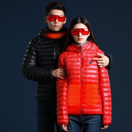 智能发热衣服自动充电外套加热羽绒棉服恒温保暖棉衣男女棉袄冬季