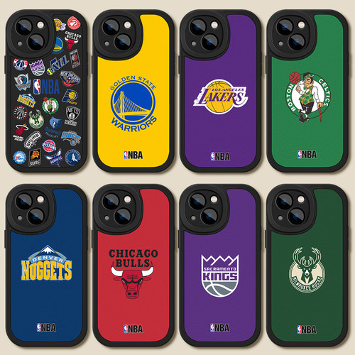 NBA队徽小羊皮手机壳防摔小米