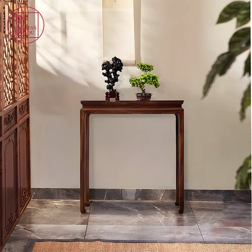 檀趣平头案刀状黑黄檀玄关台