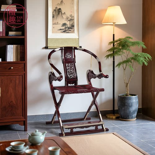 紫檀头把交椅檀趣红木家具