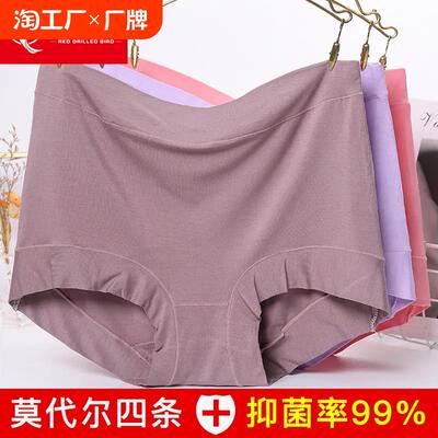 莫代尔高腰内裤女士抗菌纯棉裆