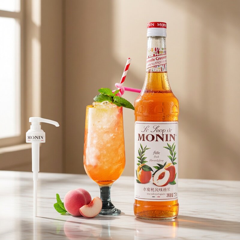 MONIN莫林水蜜桃糖浆700ml商用