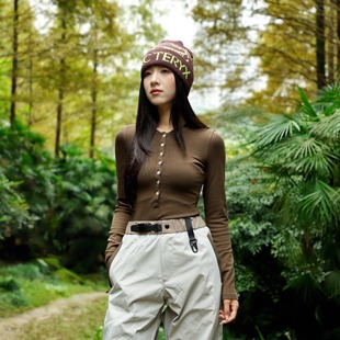 T恤女打底衫 上衣收腰显瘦长袖 兰精天丝亨利领修身 2025年秋冬新品