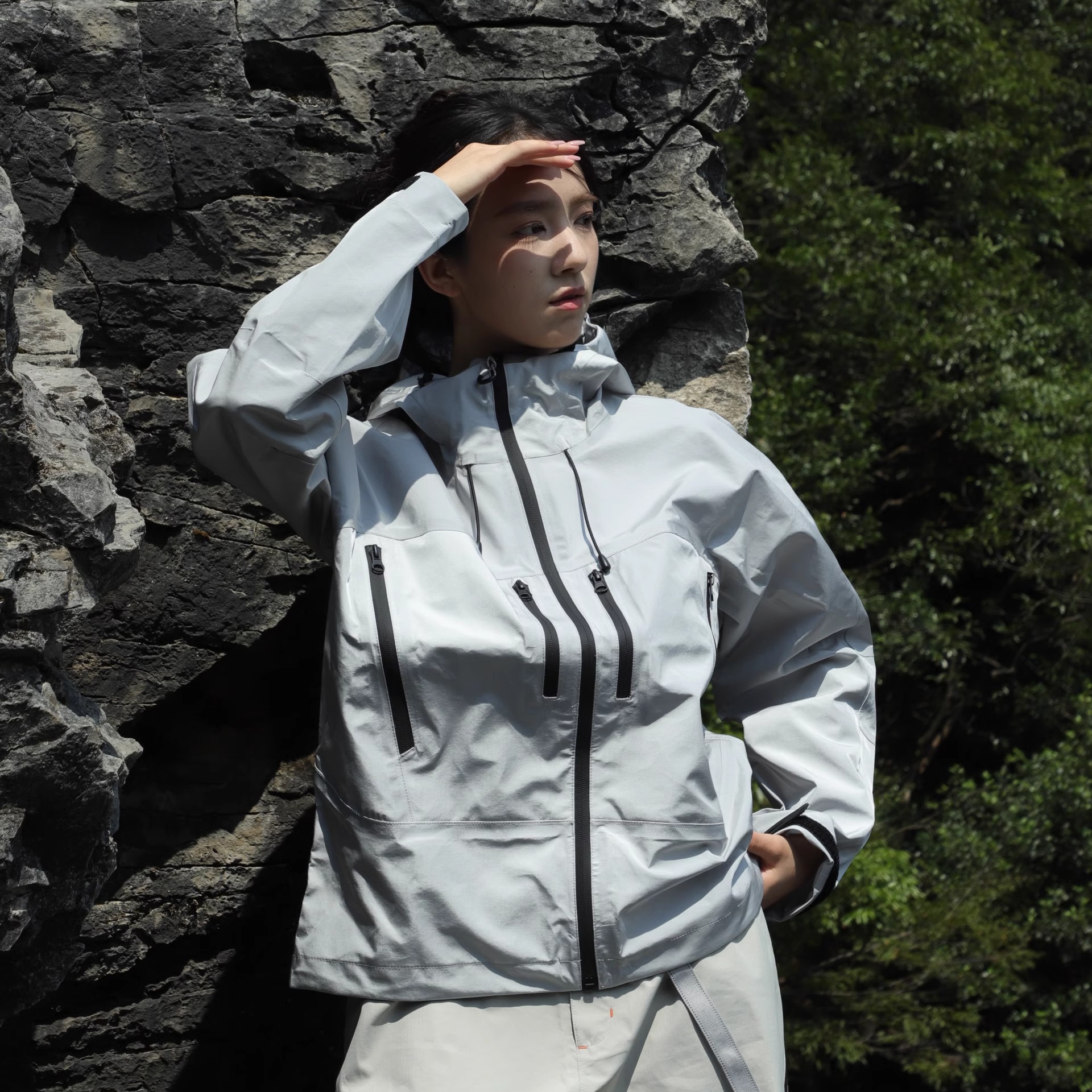 2025户外防风防水硬壳3L压胶冲锋衣男进藏连帽登山服徒步滑雪服女